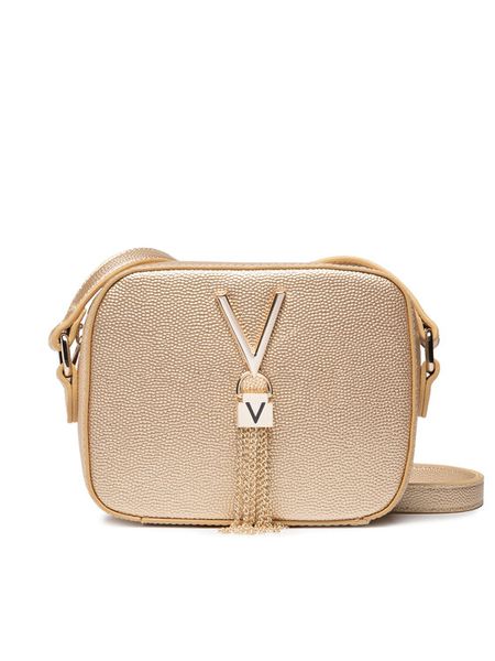 Valentino Torebka Divina VBS1R409G Złoty. Żółte listonoszki damskie Valentino, bez wzorów, ze skóry, bez dodatków. Za 179.99 zł.