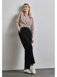 Street One Sweter w kolorze beżowym rozmiar: 42. Brązowe swetry klasyczne damskie Street One, ze splotem, bez kołnierzyka. Za 123.45 zł.
