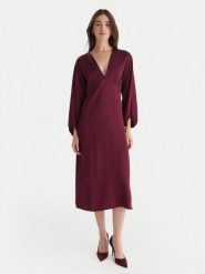 ViCOLO Sukienka koktajlowa TF0250 Bordowy Regular Fit. Czerwone sukienki damskie ViCOLO, bez wzorów, z wiskozy, wizytowe, bez ramiączek. Za 349.99 zł.