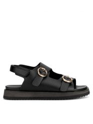 DeeZee Sandały CM230520-17 Czarny. Czarne sandały dziewczęce DeeZee, ze skóry, bez obcasa, bez zapięcia. Za 119.99 zł.