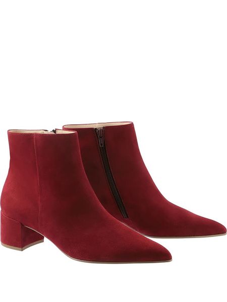 Högl Skórzane botki "Beatrice" w kolorze czerwonym rozmiar: 40. Czerwone botki damskie Högl, eleganckie, bez obcasa, bez zapięcia. Za 437.17 zł.