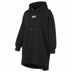 Diesel D-Ilse Small Logo czarna sukienka-bluza z kapturem rozmiar S. Czarne bluzy damskie Diesel, s, bez wzorów, z bawełny, z kapturem. Za 392.99 zł.