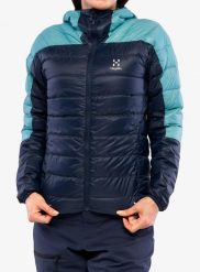 Kurtka puchowa damska Haglofs L.I.M Down Hood. Niebieskie kurtki damskie Haglöfs, l, bez wzorów, z poliamidu, bez kaptura. Za 819.49 zł.