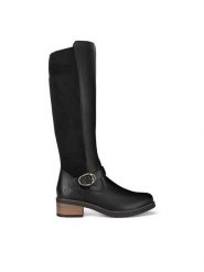 Remonte Kozaki D1A73-01 Czarny. Czarne kozaki damskie Remonte, ze skóry, bez obcasa, na słupku, bez zapięcia. Za 431.00 zł.