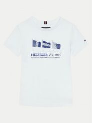 Tommy Hilfiger T-Shirt KB0KB09350 S Biały Regular Fit. Białe t-shirty i koszulki chłopięce Tommy Hilfiger, bez wzorów, z bawełny, bez kołnierzyka, bez ramiączek. Za 79.99 zł.