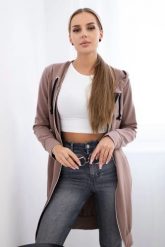 Bluza sukienkowa z kapturem cappuccino. Bluzy damskie KESI, l, bez wzorów, z bawełny, z kapturem. Za 234.40 zł.