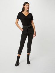 Morgan Bluzka 212-DIWI Czarny Regular Fit. Czarne bluzki damskie Morgan, s, bez wzorów, z syntetyku, bez kołnierzyka, bez ramiączek. Za 139.99 zł.