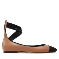 Baleriny Elisabetta Franchi. Brązowe balerinki damskie Elisabetta Franchi, bez wzorów. Za 1,389.00 zł.
