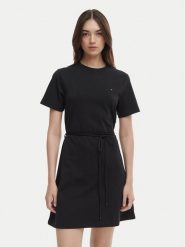 Tommy Hilfiger Sukienka codzienna WW0WW49772 Czarny Regular Fit. Czarne sukienki damskie Tommy Hilfiger, bez wzorów, z bawełny, bez ramiączek. Za 489.99 zł.