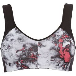 Biustonosz sportowy Level 2 bonprix w marmurowy deseń. Czarne biustonosze sportowe damskie bonprix, z materiału. Za 59.99 zł.