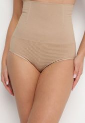 Beżowa Bielizna Modelująca Majtki Figi z Wysokim Stanem Ellaris. Brązowa bielizna korygująca Born2be, bez wzorów. Za 19.99 zł.
