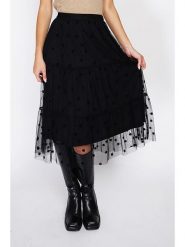 ASSUILI Spódnica w kolorze czarnym rozmiar: 42. Czarne spódnice damskie Assuili, bez wzorów, z tiulu, klasyczne, midi. Za 135.81 zł.