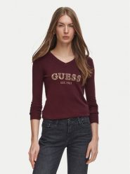 Guess Sweter W6BR55 Z1456 Bordowy Regular Fit. Czerwone swetry klasyczne damskie Guess, xl, z wiskozy, bez kołnierzyka. Za 344.99 zł.