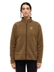 Haglöfs Kurtka polarowa "Mossa Pile" w kolorze jasnobrązowym rozmiar: XS. Brązowe kurtki damskie Haglöfs, xs, bez wzorów, z polaru, bez kaptura. Za 276.71 zł.