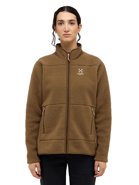 Haglöfs Kurtka polarowa "Mossa Pile" w kolorze jasnobrązowym rozmiar: XS. Brązowe kurtki damskie Haglöfs, xs, bez wzorów, z polaru, bez kaptura. Za 276.71 zł.