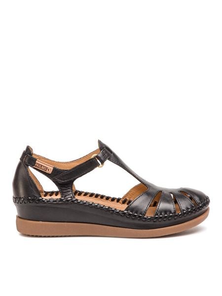 Pikolinos Sandały W8K-0802 Czarny. Czarne sandały damskie Pikolinos, bez wzorów, ze skóry, bez obcasa, na płaskiej podeszwie, bez zapięcia. Za 309.99 zł.