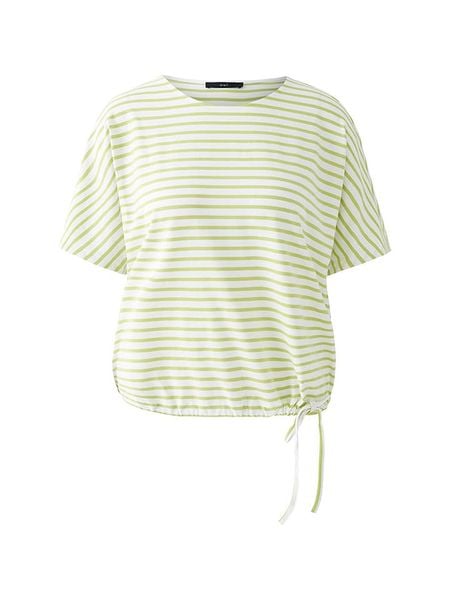 Oui Koszulka w kolorze zielono-białym rozmiar: 46. Zielone bluzki damskie Oui, bez wzorów, z bawełny, bez kołnierzyka, bez ramiączek. Za 165.99 zł.