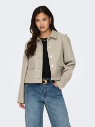 JDY Kurtka przejściowa w kolorze beżowym rozmiar: XL. Brązowe kurtki damskie JDY, xl, bez wzorów, bez kaptura. Za 162.87 zł.