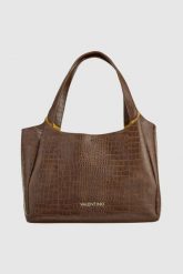 VALENTINO Torebka brązowa Wool. Brązowe torebki klasyczne damskie Valentino by Mario Valentino, z materiału, na ramię, małe, bez dodatków. W wyprzedaży za 459.99 zł.