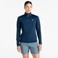Bluza narciarska termoaktywna damska Lowline II. Niebieskie bluzy damskie Dare 2b, na zimę, l, bez wzorów, z elastanu, bez kaptura. W wyprzedaży za 109.99 zł.