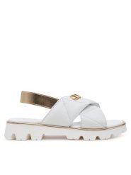 TWINSET Sandały 251GCJ044 M Biały. Białe sandały dziewczęce Twinset, ze skóry, bez obcasa, bez zapięcia. Za 469.99 zł.