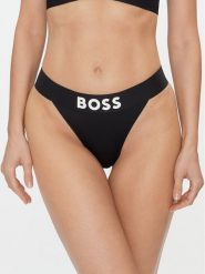 Boss Stringi 50497828 Czarny. Czarne stringi Boss, bez wzorów, z syntetyku. Za 159.99 zł.