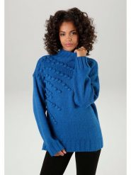 Aniston Sweter w kolorze niebieskim rozmiar: 38. Niebieskie swetry klasyczne damskie Aniston, bez kołnierzyka. Za 65.85 zł.