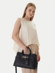 Guess Torebka Janie HWOS99 24060 Czarny. Czarne kuferki damskie Guess, z aplikacjami, ze skóry, bez dodatków. Za 411.99 zł.