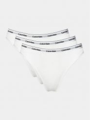 Calvin Klein Underwear Komplet 3 par stringów 000QD5209E Biały. Białe komplety bielizny Calvin Klein Underwear, bez wzorów, z bawełny. Za 119.99 zł.