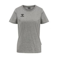 Damska bawełniana koszulka Hummel Move Grid. Szare koszulki damskie Hummel, xl, bez wzorów, z bawełny, bez kołnierzyka, bez ramiączek. Za 140.00 zł.