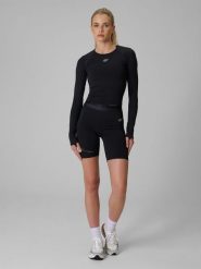 4F Legginsy kolarki treningowe szybkoschnące damskie - czarne S. Czarne legginsy damskie 4F, l, bez wzorów, z materiału. Za 129.99 zł.