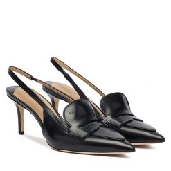 Szpilki LAUREN RALPH LAUREN. Czarne szpilki damskie Lauren Ralph Lauren, bez wzorów, bez obcasa, na szpilce, bez zapięcia. Za 859.99 zł.