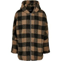 Kurtka Damska W Kratę Z Kapturem Sherpa Oversized Jacket. Brązowe kurtki damskie Urban Classics, l, bez wzorów, z kapturem. Za 365.99 zł.