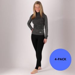 Legginsy termiczne damskie 4 szt. Czarne legginsy damskie HEAT KEEPER, xl, bez wzorów, z materiału. Za 232.54 zł.