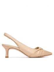 Caprice Czółenka 9-29600-46 Beżowy. Brązowe czółenka damskie Caprice, bez wzorów, ze skóry, bez obcasa. Za 269.99 zł.