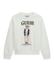 Guess Bluza J6YQ01 K4419 Kremowy Regular Fit. Białe bluzy dziewczęce Guess, z aplikacjami, z bawełny, bez ramiączek, bez kaptura. Za 194.99 zł.