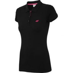 Koszulka polo damska TSD017 - czarny. Czarne koszulki sportowe damskie 4F, z bawełny. W wyprzedaży za 54.99 zł.