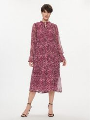 Pieces Sukienka codzienna Navi 17127837 Bordowy Regular Fit. Czerwone sukienki damskie Pieces, bez wzorów, z syntetyku, bez ramiączek. Za 109.99 zł.