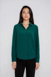 Koszula wiskozowa zielona. Zielone koszule damskie MOODO, l, bez wzorów, z wiskozy, bez kołnierzyka, bez ramiączek. Za 79.99 zł.
