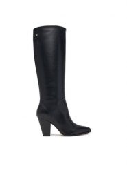 Tommy Hilfiger Kozaki Clean Tubular Knee Boot FW0FW09584 Czarny. Czarne kozaki damskie Tommy Hilfiger, ze skóry, bez obcasa, na słupku, bez zapięcia. Za 1,299.00 zł.