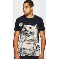 Koszulka z kotem - Czarny. Czarne bluzki damskie Cropp. Za 19.99 zł.