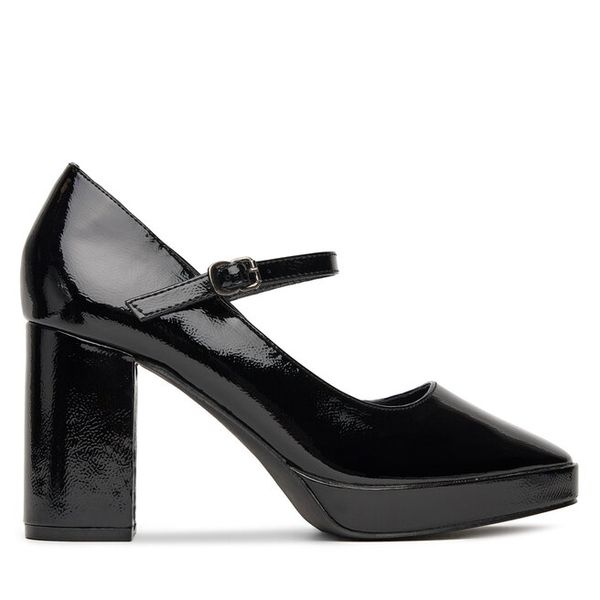 Półbuty DeeZee. Czarne czółenka damskie DeeZee, bez wzorów, bez obcasa, na obcasie. Za 149.99 zł.