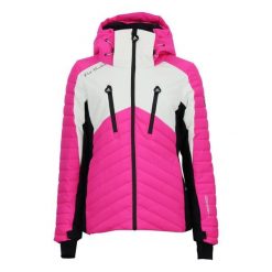 Damska kurtka wodoodporna Peak Mountain Archarme. Czerwone kurtki sportowe damskie Peak Mountain, bez wzorów, bez kaptura. Za 992.95 zł.