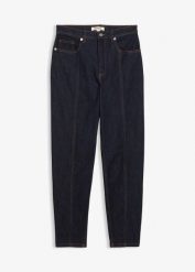 Dżinsy Mom, high waist, ze stretchem. Niebieskie jeansy damskie bonprix, z podwyższonym stanem. Za 129.99 zł.