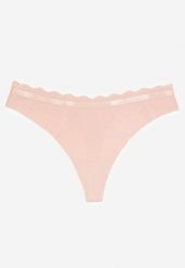 Różowe Bawełniane Majtki Stringi z Prążkowanego Materiału Sesivia. Czerwone stringi Born2be, bez wzorów, z bawełny. Za 4.99 zł.