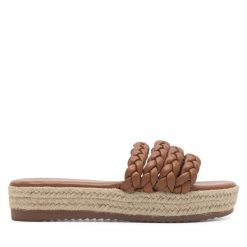 Espadryle DeeZee. Brązowe espadryle damskie DeeZee, bez wzorów, bez obcasa. Za 129.99 zł.
