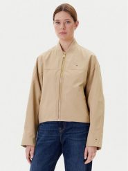Tommy Hilfiger Kurtka bomber WW0WW45619 Beżowy Relaxed Fit. Brązowe kurtki damskie Tommy Hilfiger, xxl, bez wzorów, z bawełny, bez kaptura. Za 699.99 zł.