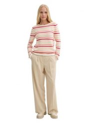 Tom Tailor Sweter w kolorze biało-beżowo-czerwonym rozmiar: 3XL. Białe swetry klasyczne damskie Tom Tailor, xl, z bawełny, bez kołnierzyka. Za 69.99 zł.