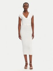 Liu Jo Sukienka dzianinowa WA5365 MS55N Biały Slim Fit. Białe sukienki damskie Liu Jo, bez wzorów, z dzianiny, bez ramiączek. Za 629.99 zł.