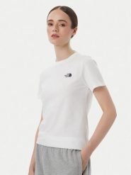 The North Face T-Shirt Evolution Simple Dome Slm NF0A8FX7 Biały Regular Fit. Białe t-shirty damskie The North Face, l, bez wzorów, z bawełny, bez kołnierzyka. Za 119.99 zł.